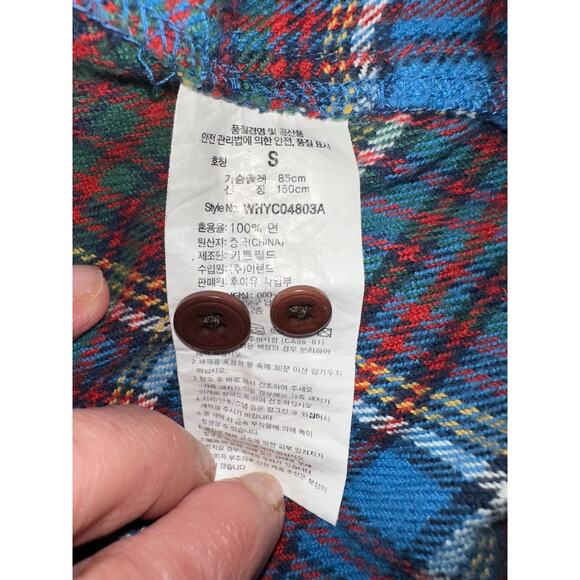 VINTAGE SUPER SOFT PLAID FLANNEL FITTED SHIRT WITH FAUX SUEDE PATCHES S - Picture 8 of 8